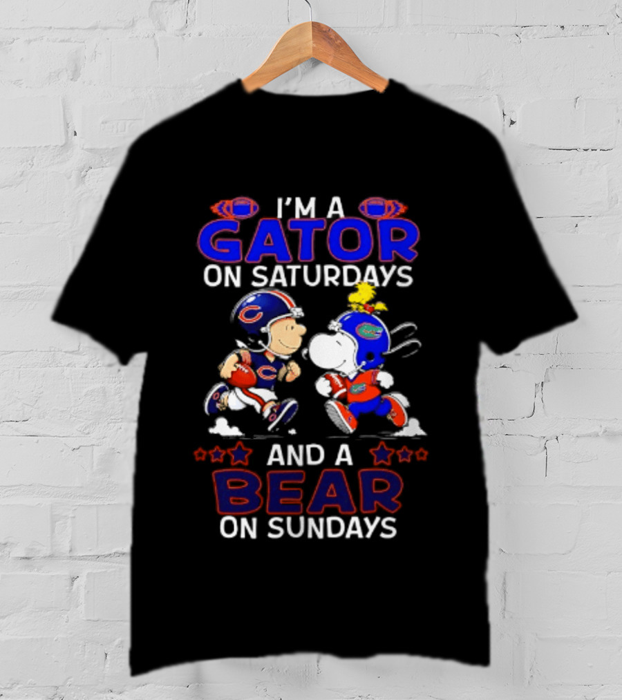 Peanuts I'm A Gator On Saturdays And A Bear On Sundays Football T-Shirt