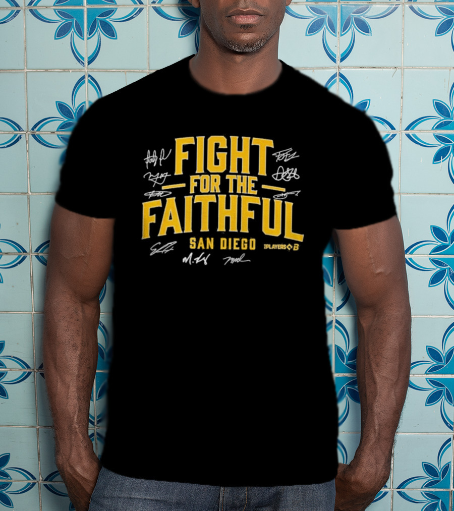 San Diego Fight For The Faithful Players B Signatures T-Shirt
