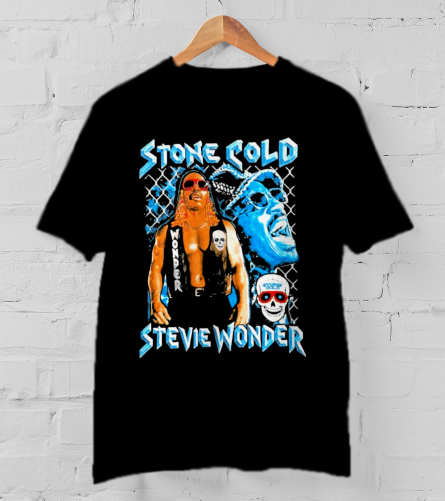 Stone Cold Stevie Wonder Collaboration Red Sunglasses T-Shirt