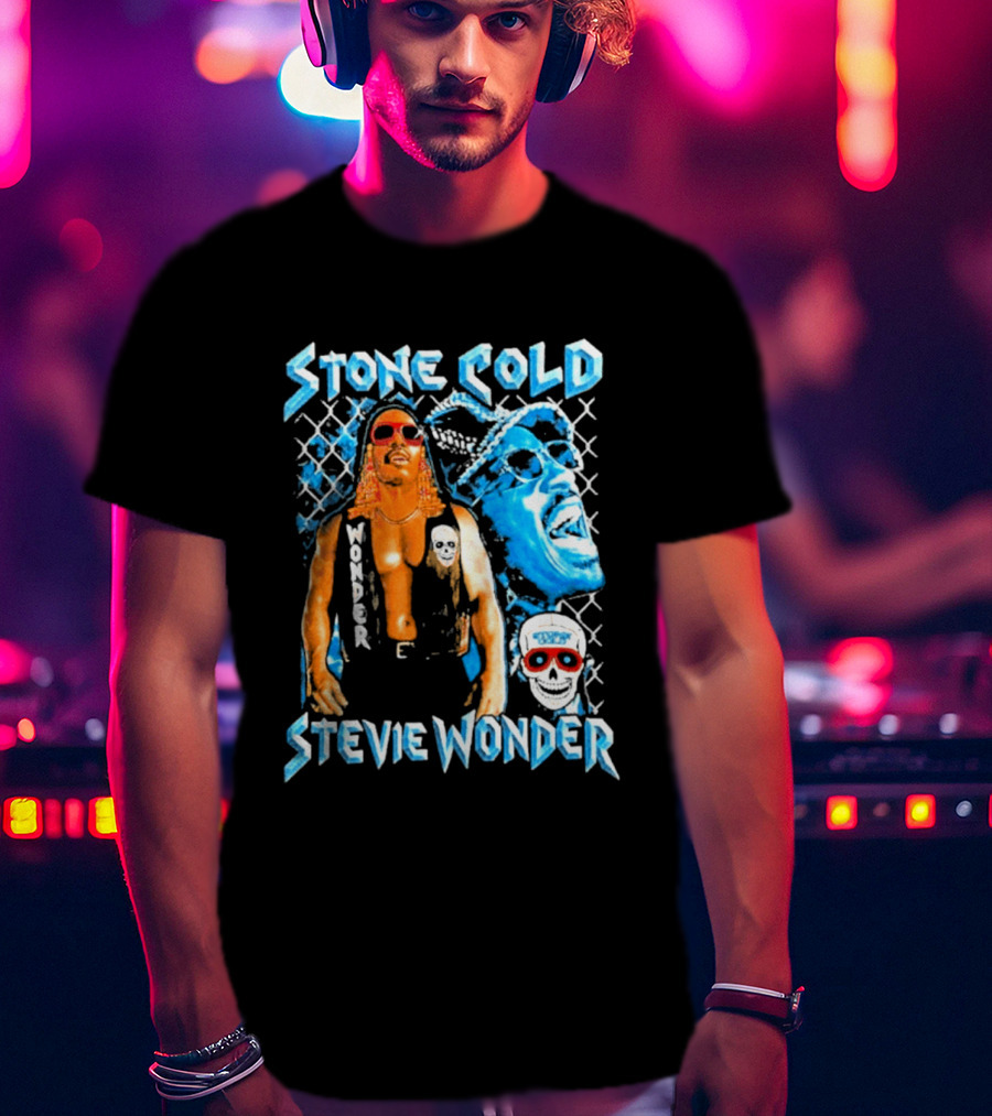 Stone Cold Stevie Wonder Collaboration Red Sunglasses T-Shirt
