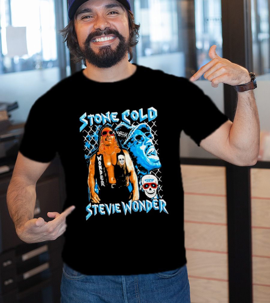 Stone Cold Stevie Wonder Collaboration Red Sunglasses T-Shirt