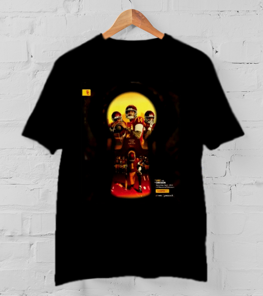 USC Trojans Vs Oregon Ducks Lock The Gates Football Game September 26 2026 L.A. Memorial Coliseum T-Shirt