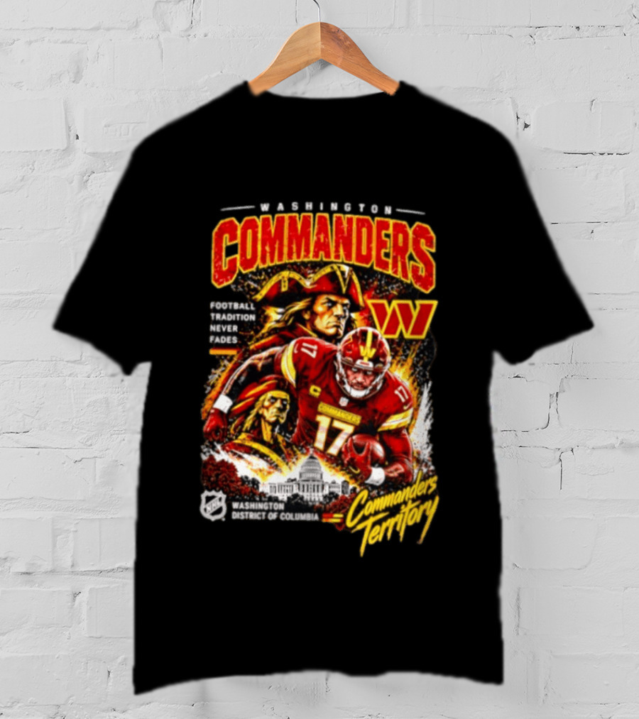 Washington Commanders Football Tradition Never Fades Commanders Territory Washington DC Skyline T-Shirt
