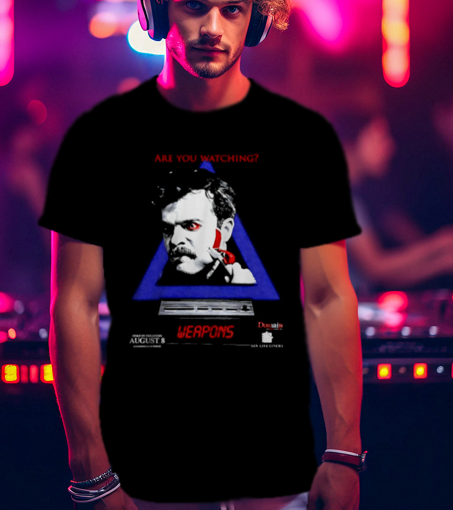 Are You Ing Weapons Triangle Face Art New Line Cinema T-Shirt