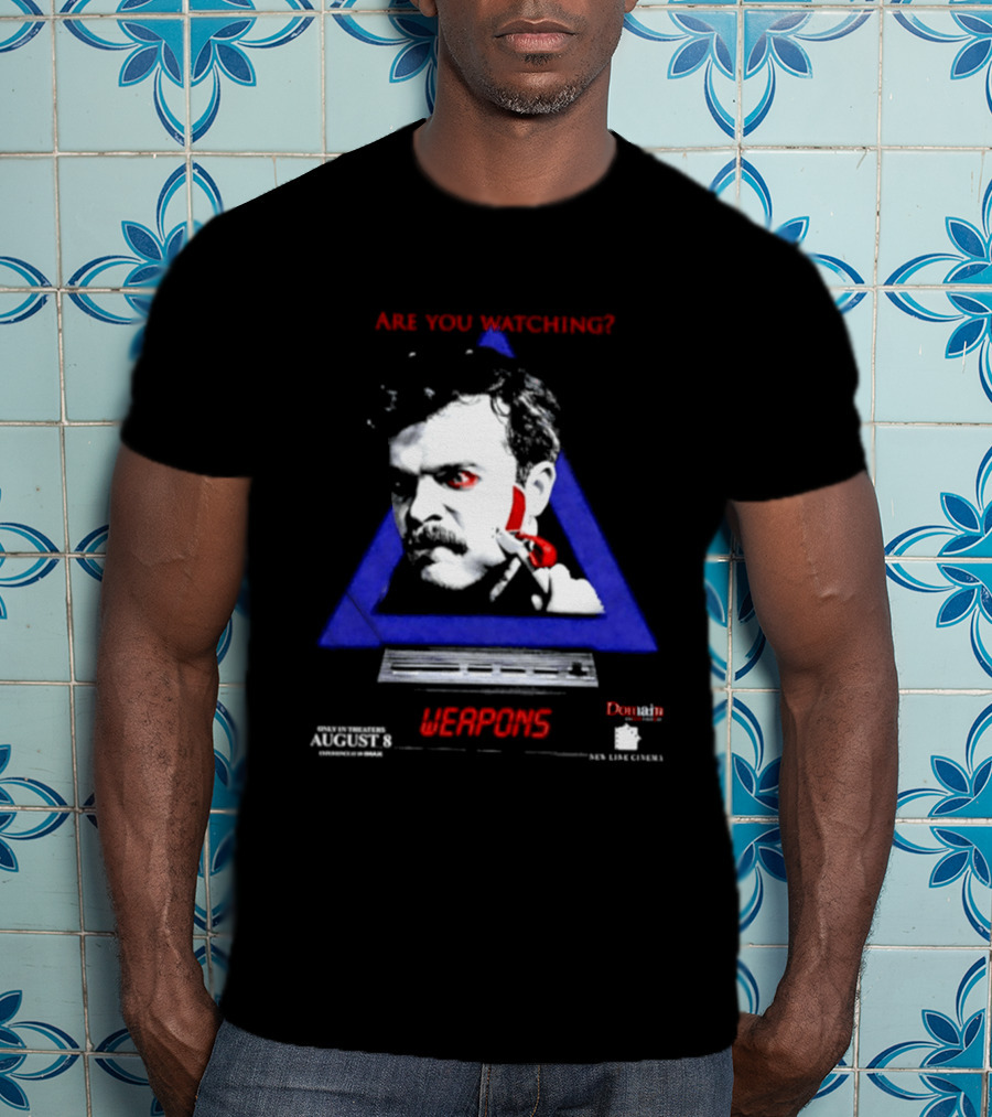 Are You Ing Weapons Triangle Face Art New Line Cinema T-Shirt