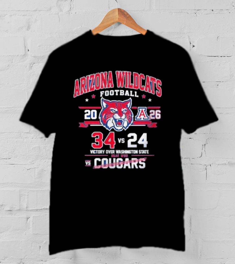 Arizona Wildcats Football 2026 Victory Over Washington State Cougars 34 24 T-Shirt