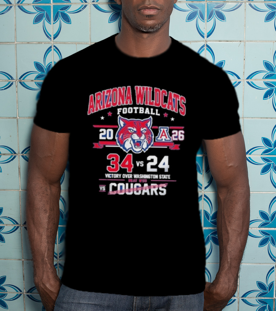 Arizona Wildcats Football 2026 Victory Over Washington State Cougars 34 24 T-Shirt