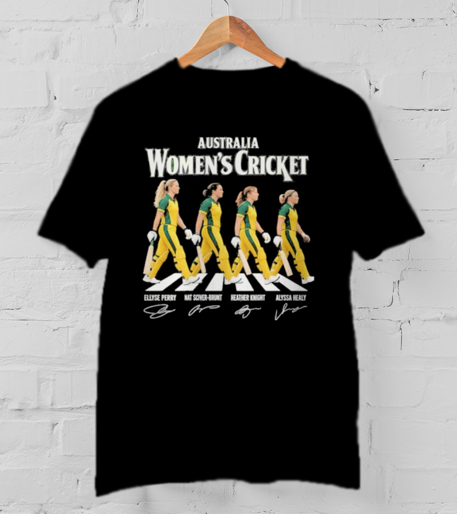 Australia Womens Cricket Abbey Road Ellyse Perry Nat Sciver Brunt Heather Knight Alyssa Healy T-Shirt