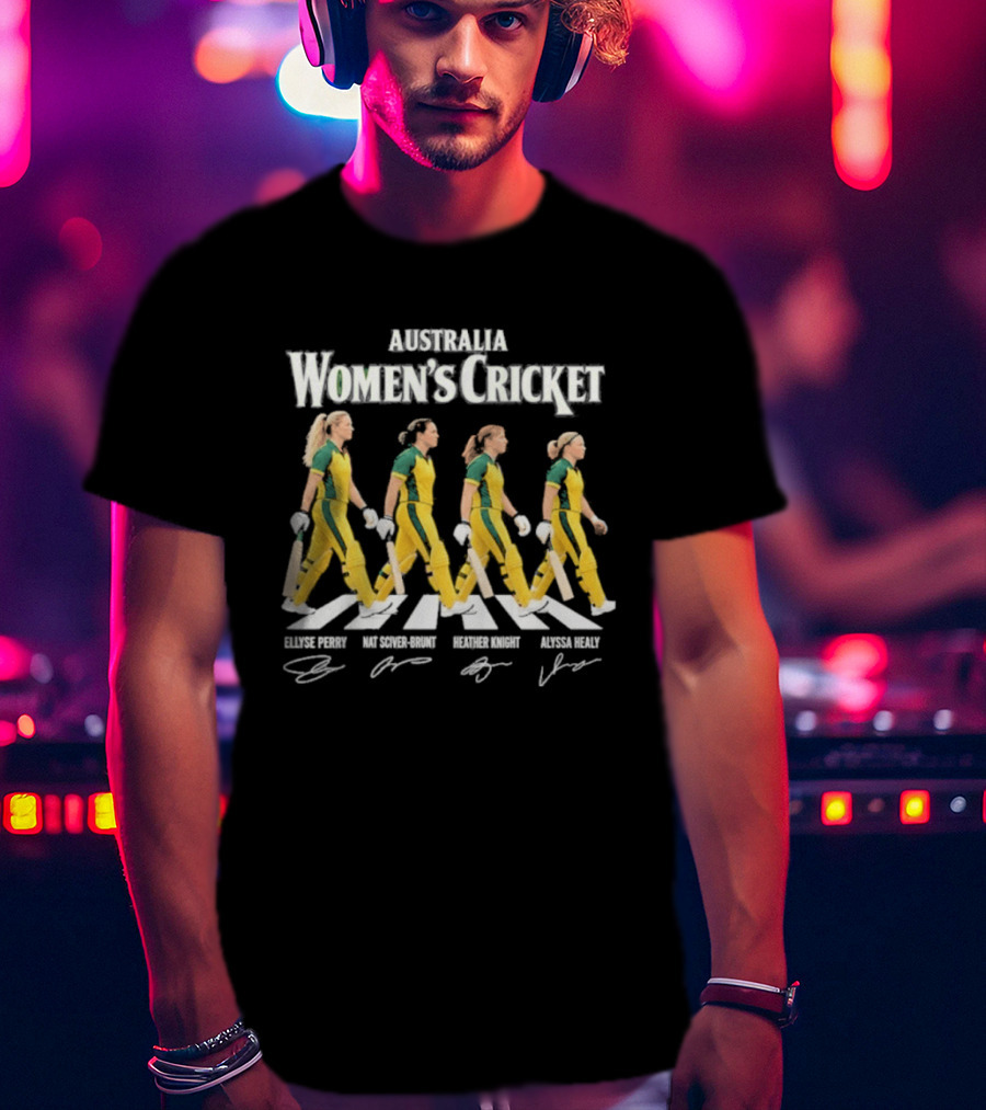 Australia Womens Cricket Abbey Road Ellyse Perry Nat Sciver Brunt Heather Knight Alyssa Healy T-Shirt