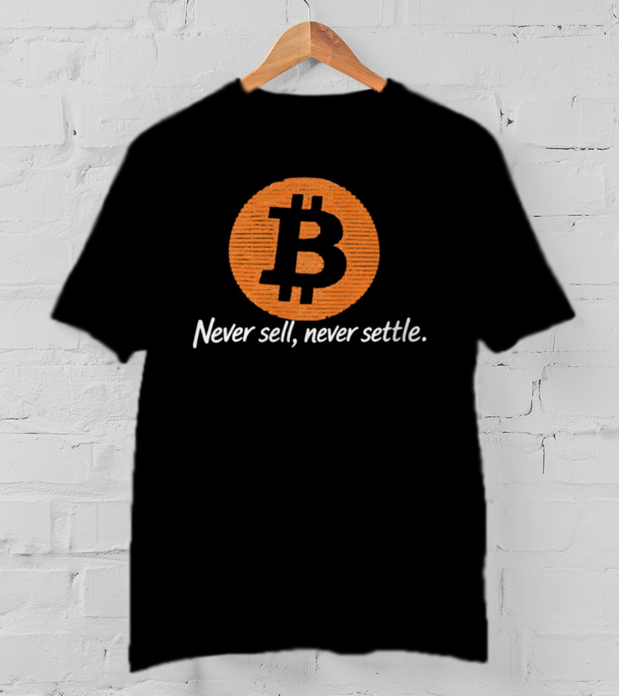 Bitcoin Never Sell Never Settle Orange B T-Shirt