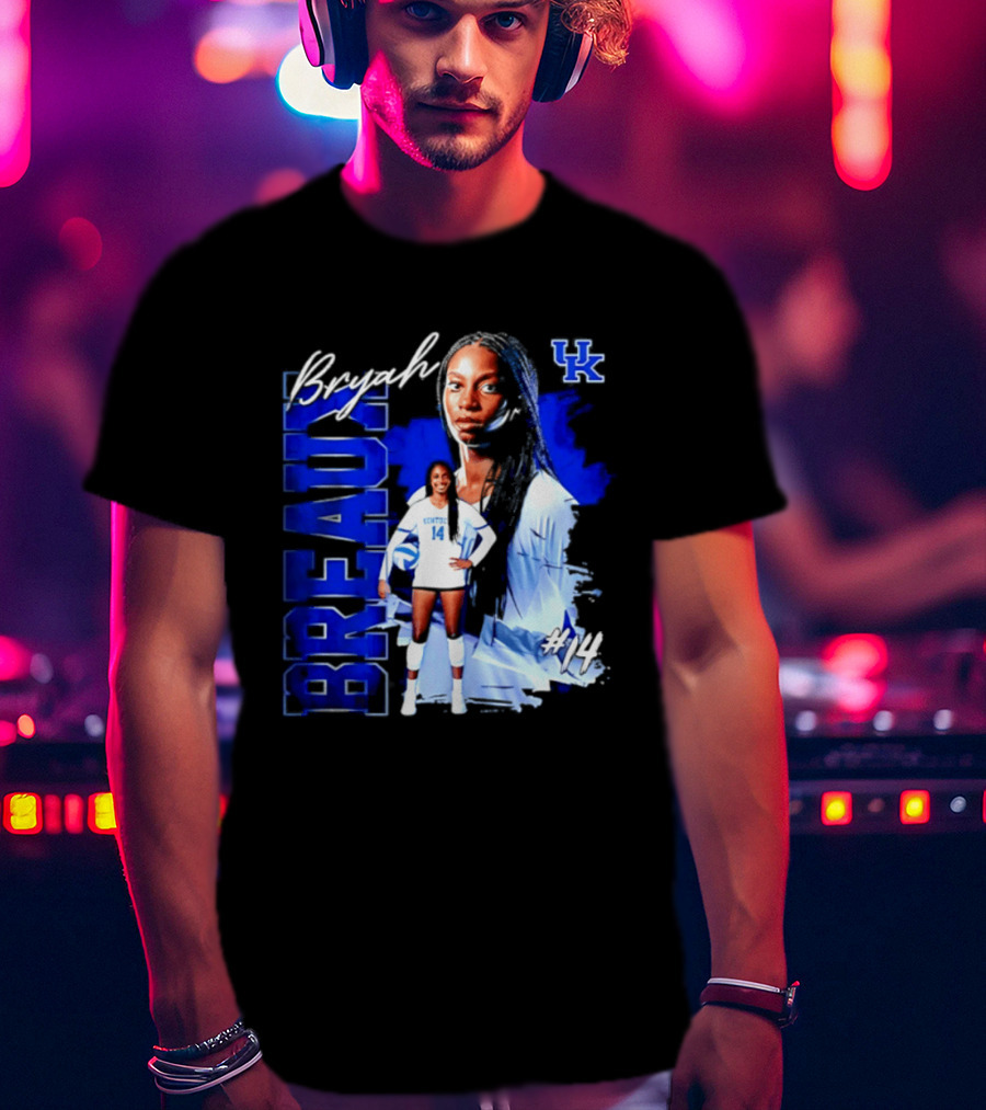Bryah Breaux 14 Kentucky Wildcats Volleyball UK T-Shirt