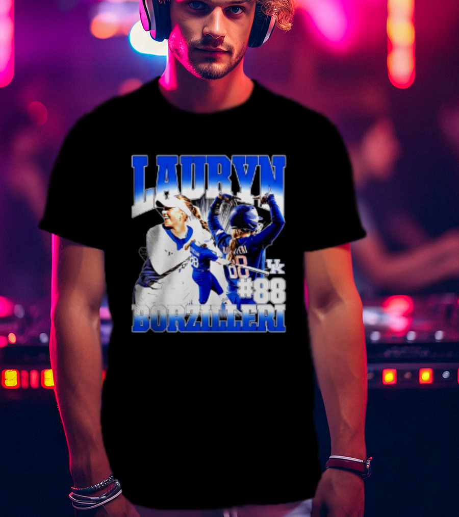 Kentucky Wildcats Lauryn Borzilleri 88 NCAA Softball Player T-Shirt