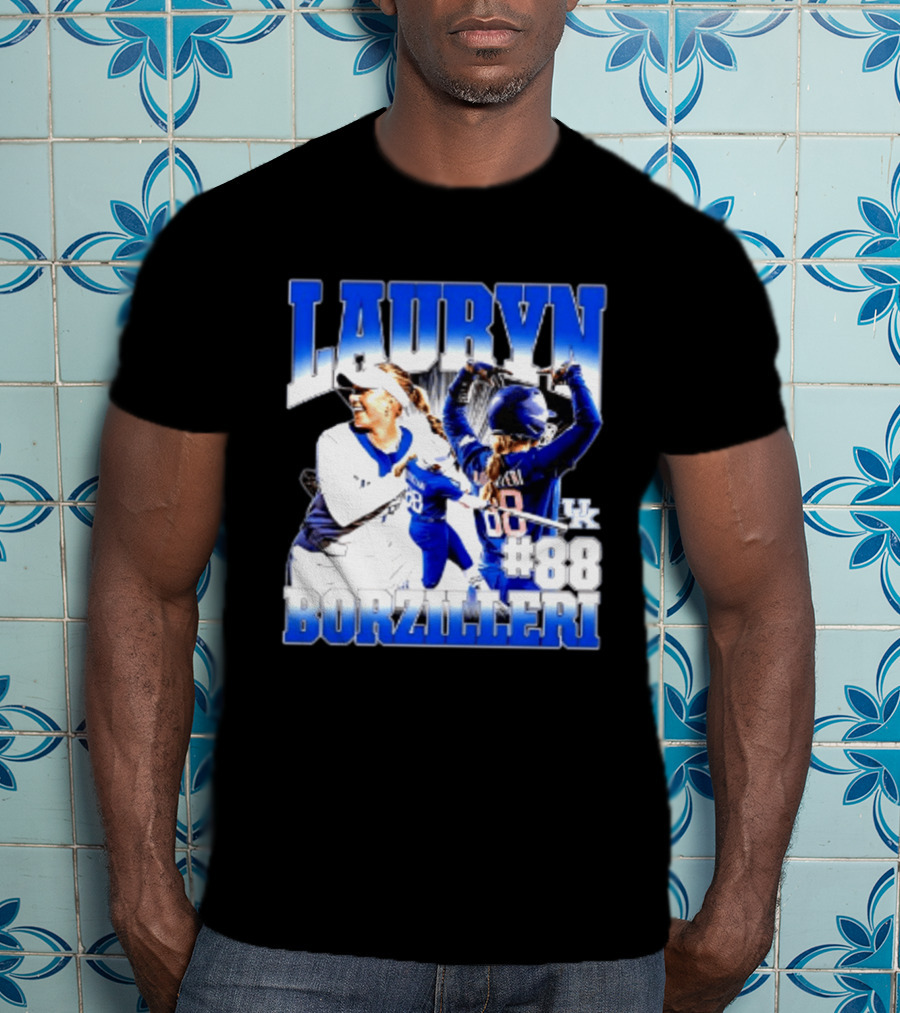 Kentucky Wildcats Lauryn Borzilleri 88 NCAA Softball Player T-Shirt