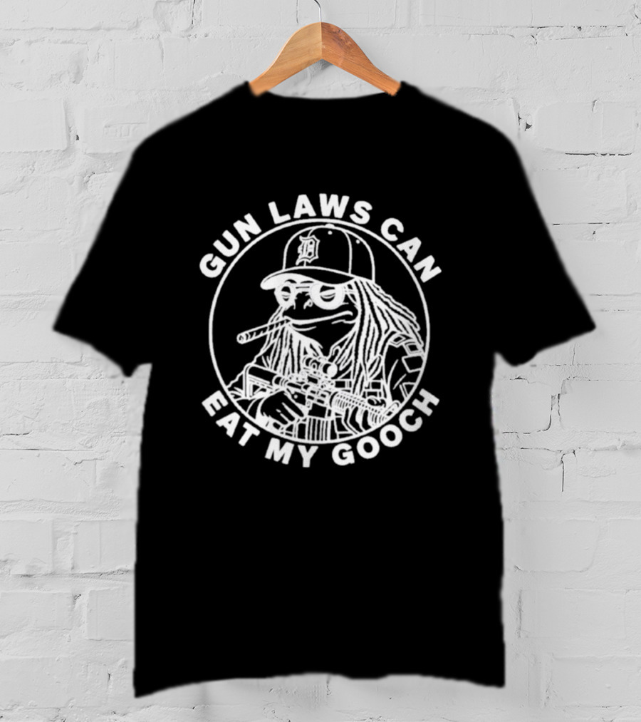Gun Laws Can Eat My Gooch Frog Meme Baseball Cap With Cigar T-Shirt