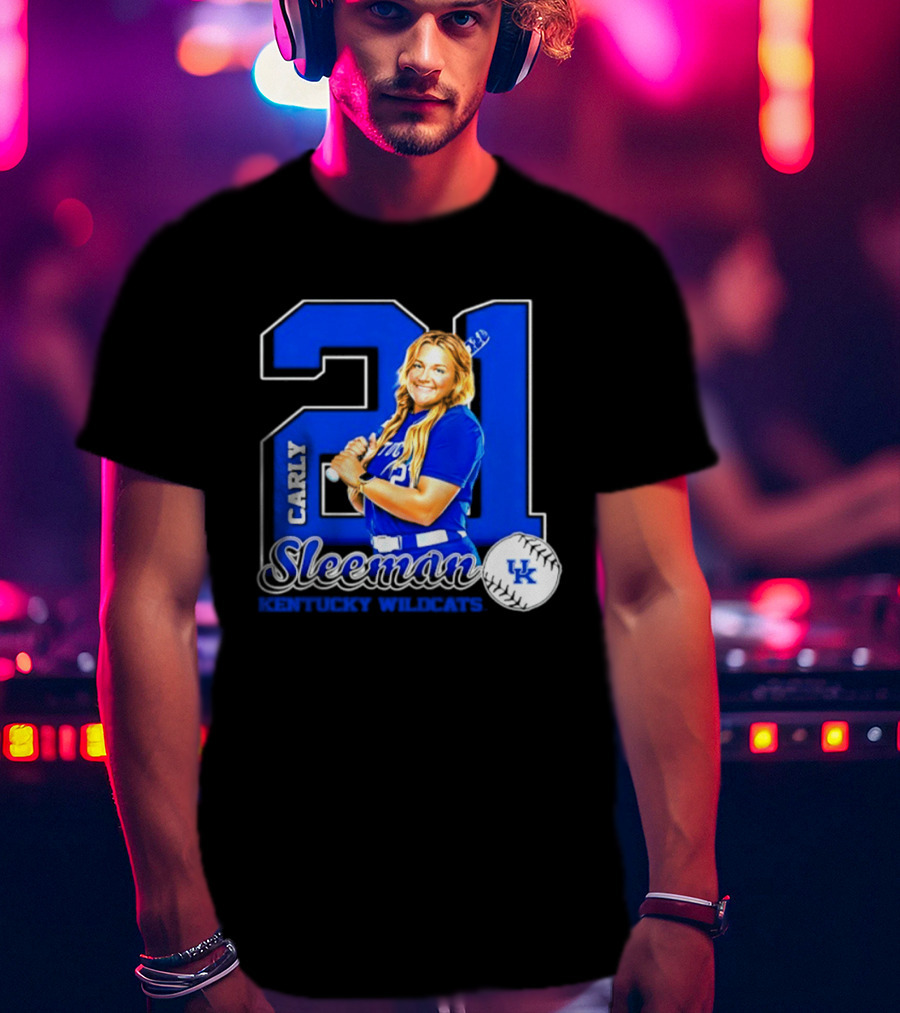 Carly Sleeman 21 Kentucky Wildcats NCAA Softball UK T-Shirt