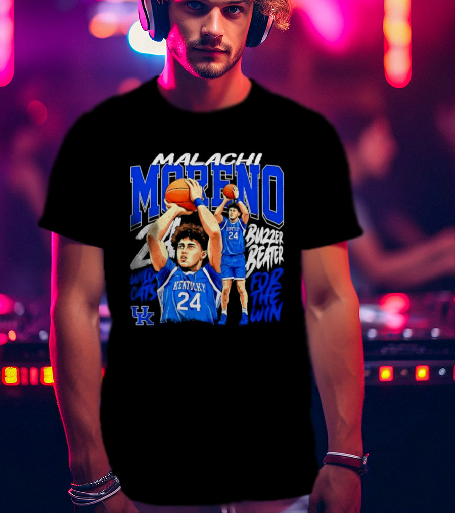 Malachi Moreno Kentucky Wildcats 24 Buzzer Beater For The Win T-Shirt