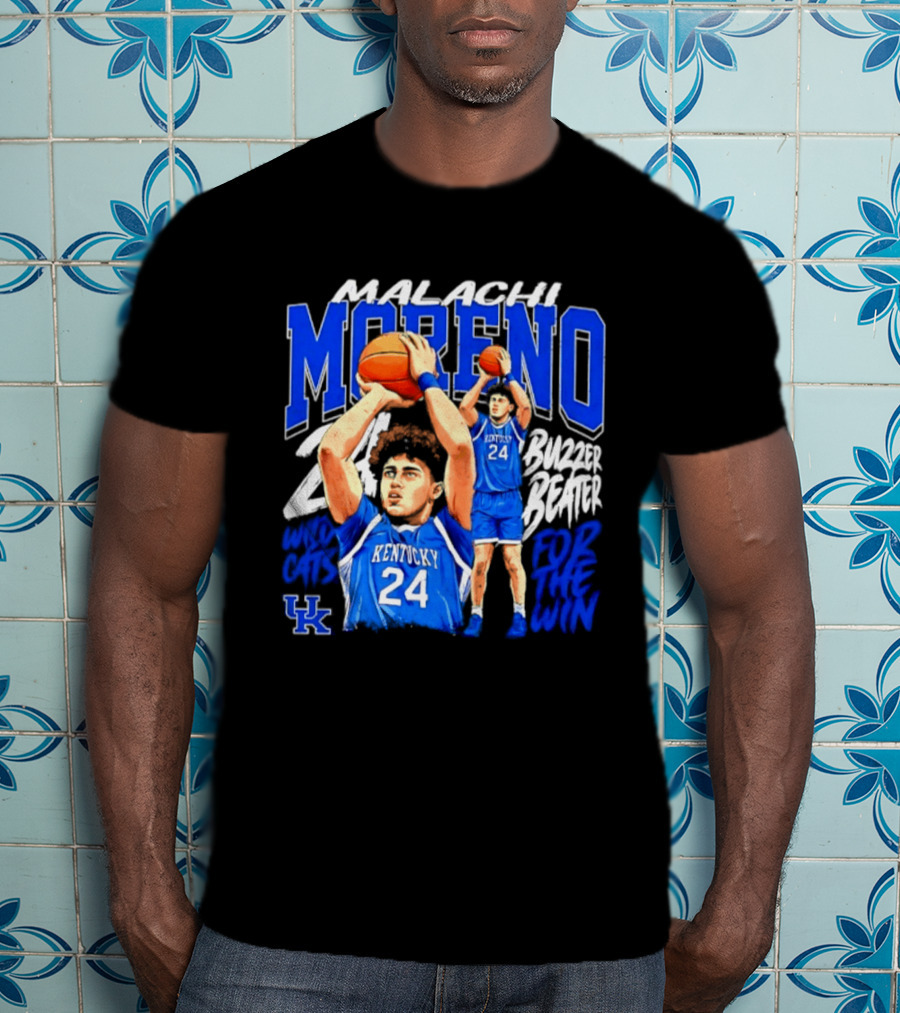 Malachi Moreno Kentucky Wildcats 24 Buzzer Beater For The Win T-Shirt