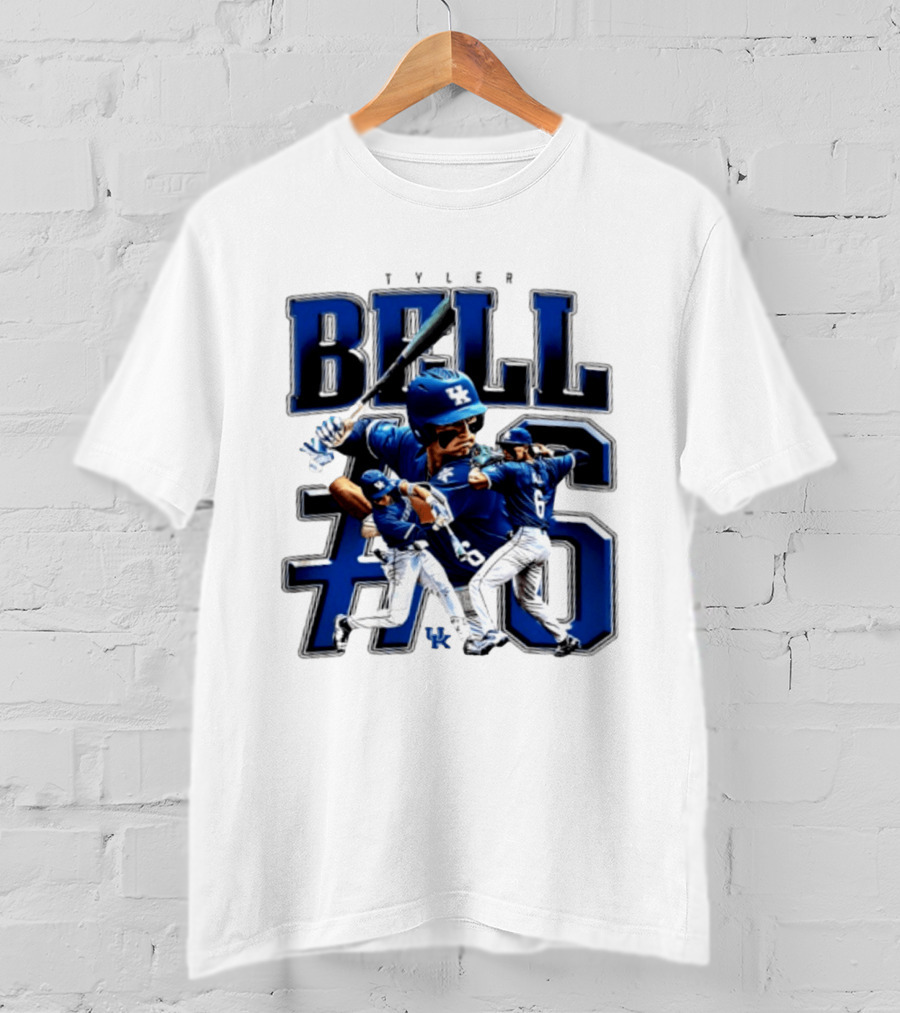 Tyler Bell 6 Kentucky Wildcats NCAA Baseball Player T-Shirt