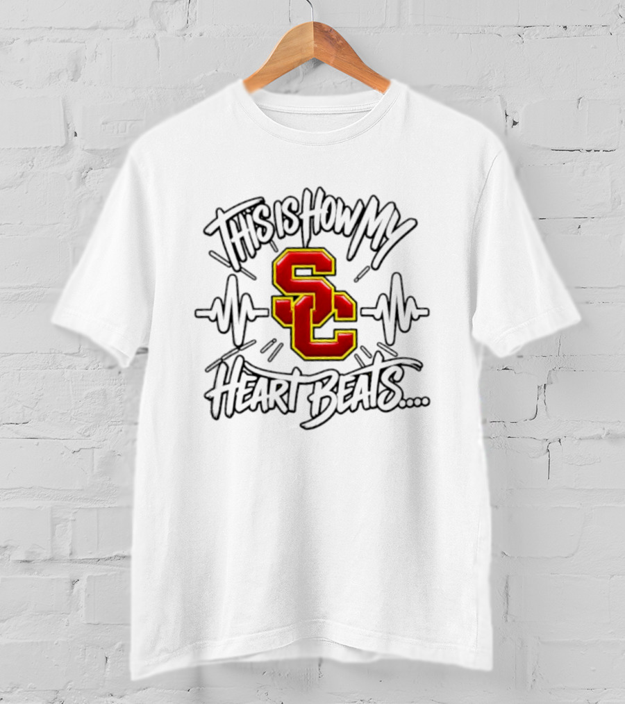 USC Trojans This Is How My Heart Beats NCAA Football T-Shirt