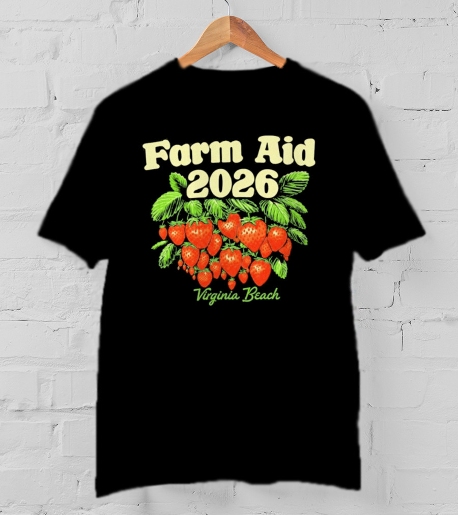 Farm Aid 2026 Virginia Beach Strawberry Event September 26 T-Shirt