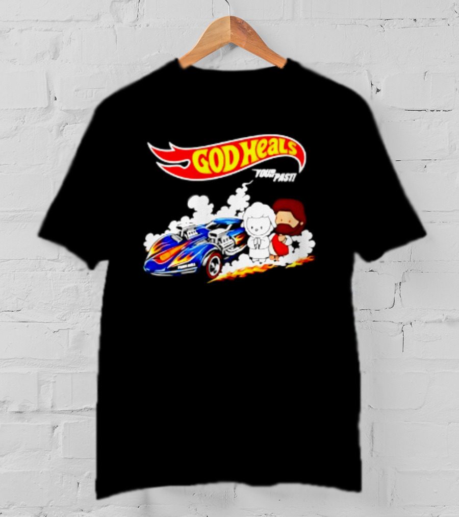 God Heals Hot Wheels Jesus And Lamb Twin Mill T-Shirt