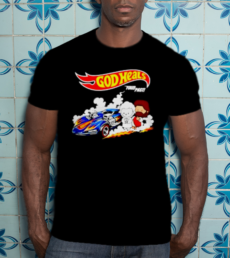 God Heals Hot Wheels Jesus And Lamb Twin Mill T-Shirt