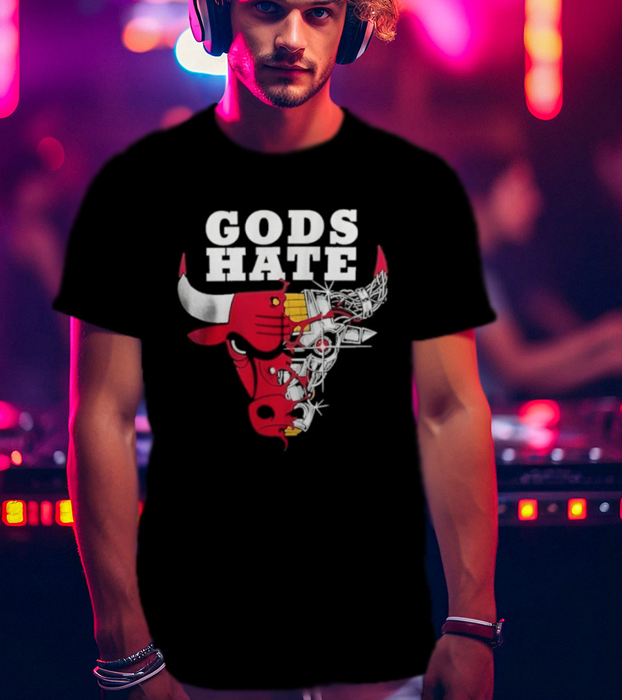 Gods Hate Bulls Collaboration Red Bull Skull T-Shirt