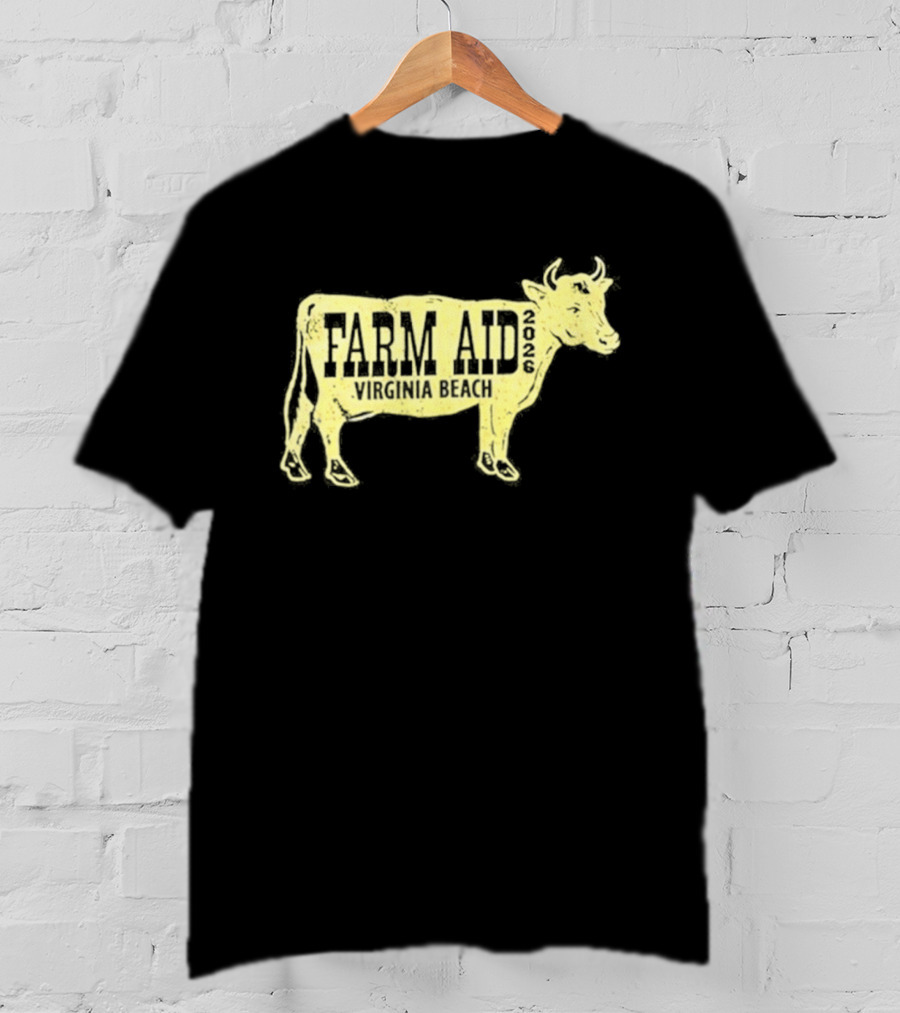 Virginia Beach Farm Aid 2026 September 26 Cow T-Shirt