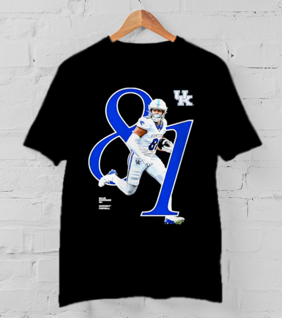 Willie Rodriguez 81 Kentucky Wildcats NCAA Football Player Number T-Shirt