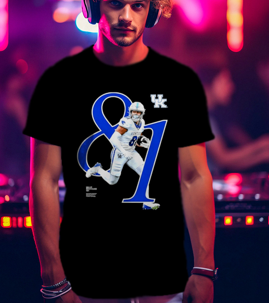 Willie Rodriguez 81 Kentucky Wildcats NCAA Football Player Number T-Shirt