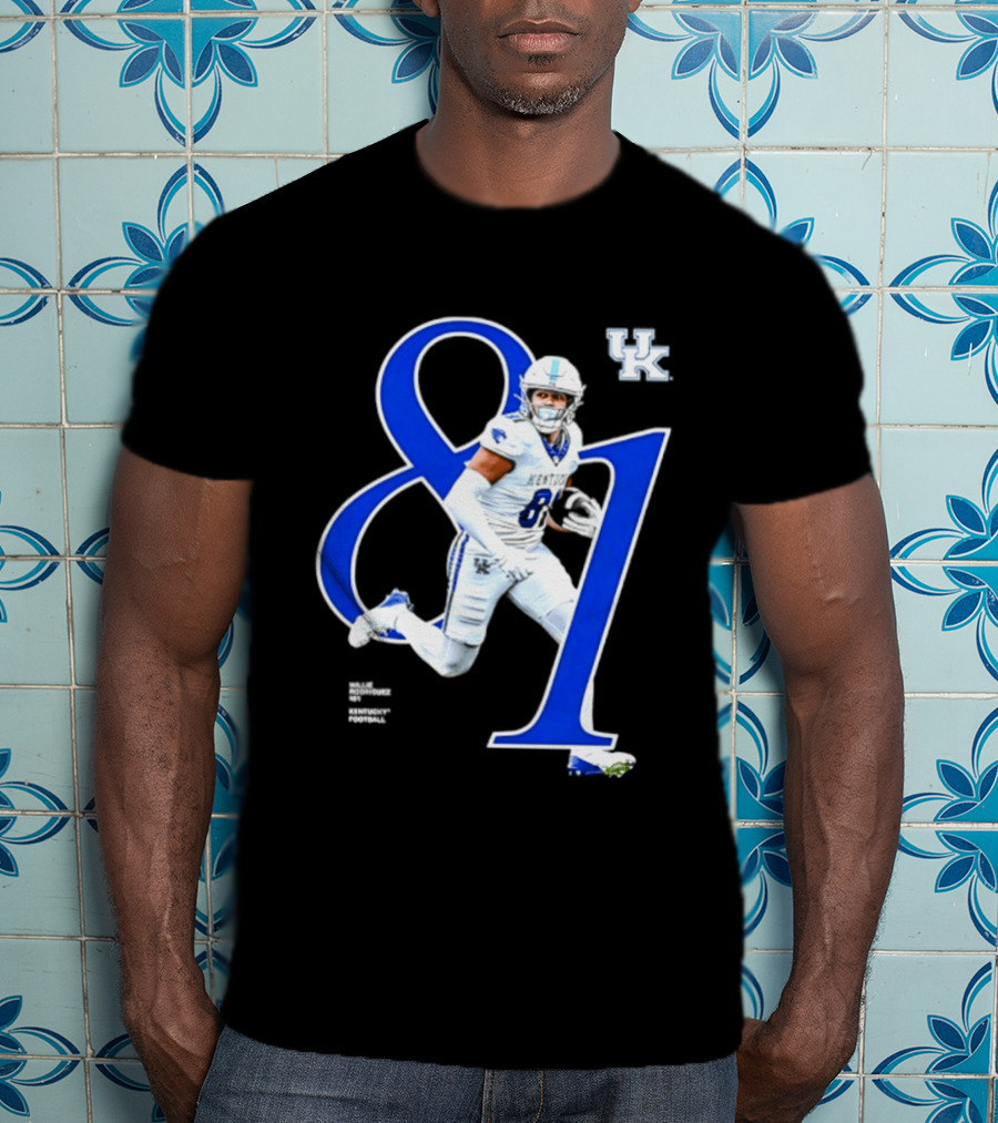 Willie Rodriguez 81 Kentucky Wildcats NCAA Football Player Number T-Shirt