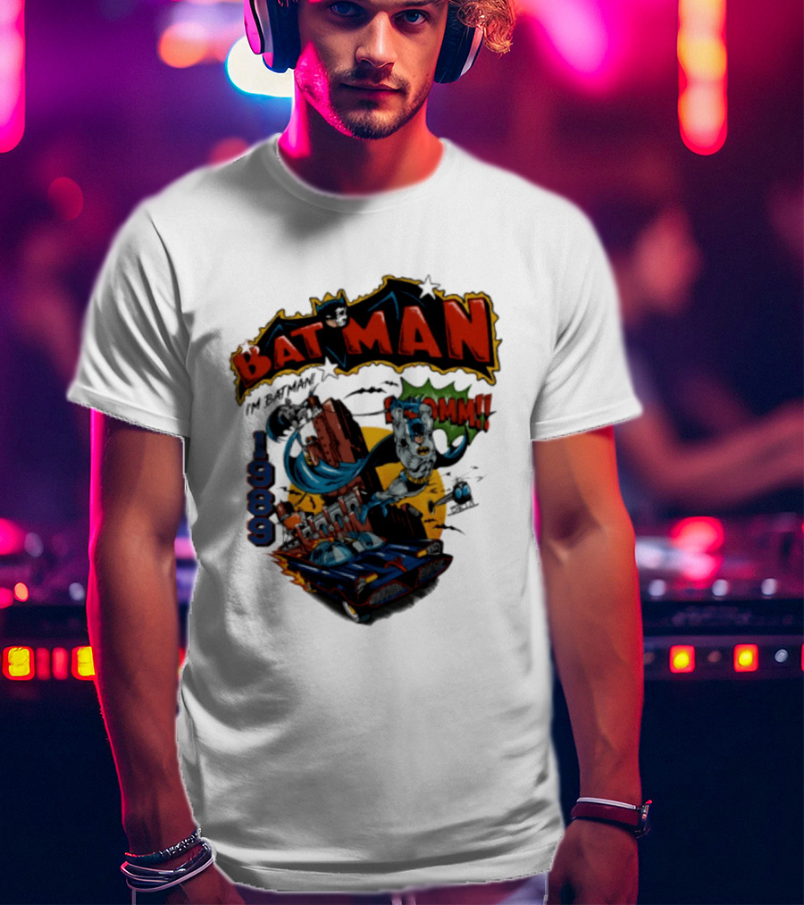 Batman 1989 I'm Batman DC Comics Batmobile T-Shirt