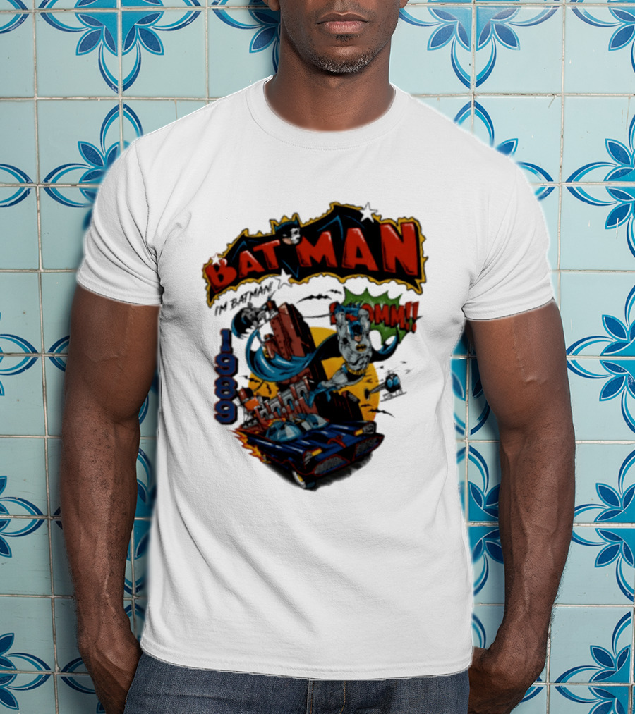 Batman 1989 I'm Batman DC Comics Batmobile T-Shirt