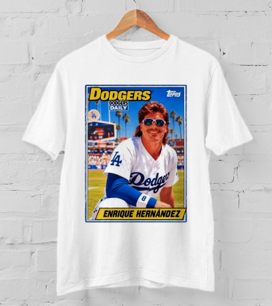 Dodgers Daily Enrique Hernandez Topps LA Baseball T-Shirt