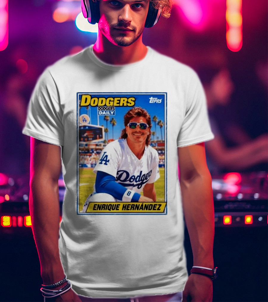 Dodgers Daily Enrique Hernandez Topps LA Baseball T-Shirt