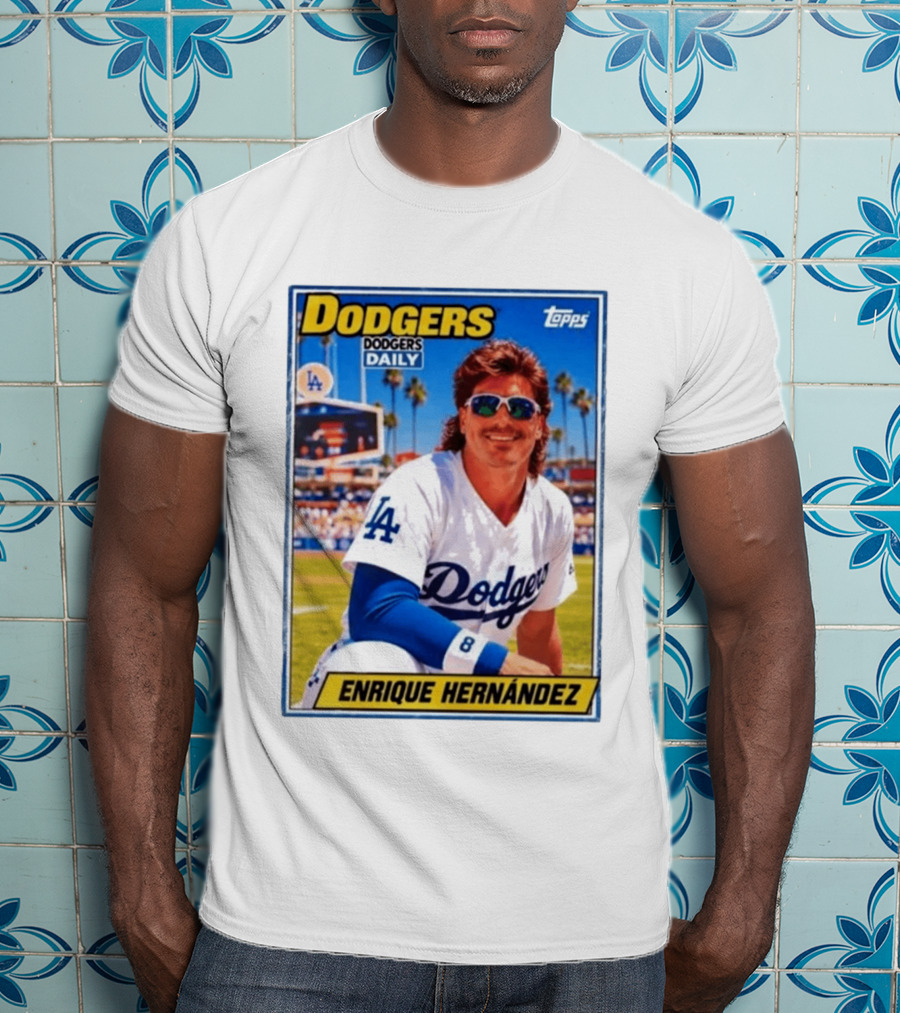 Dodgers Daily Enrique Hernandez Topps LA Baseball T-Shirt