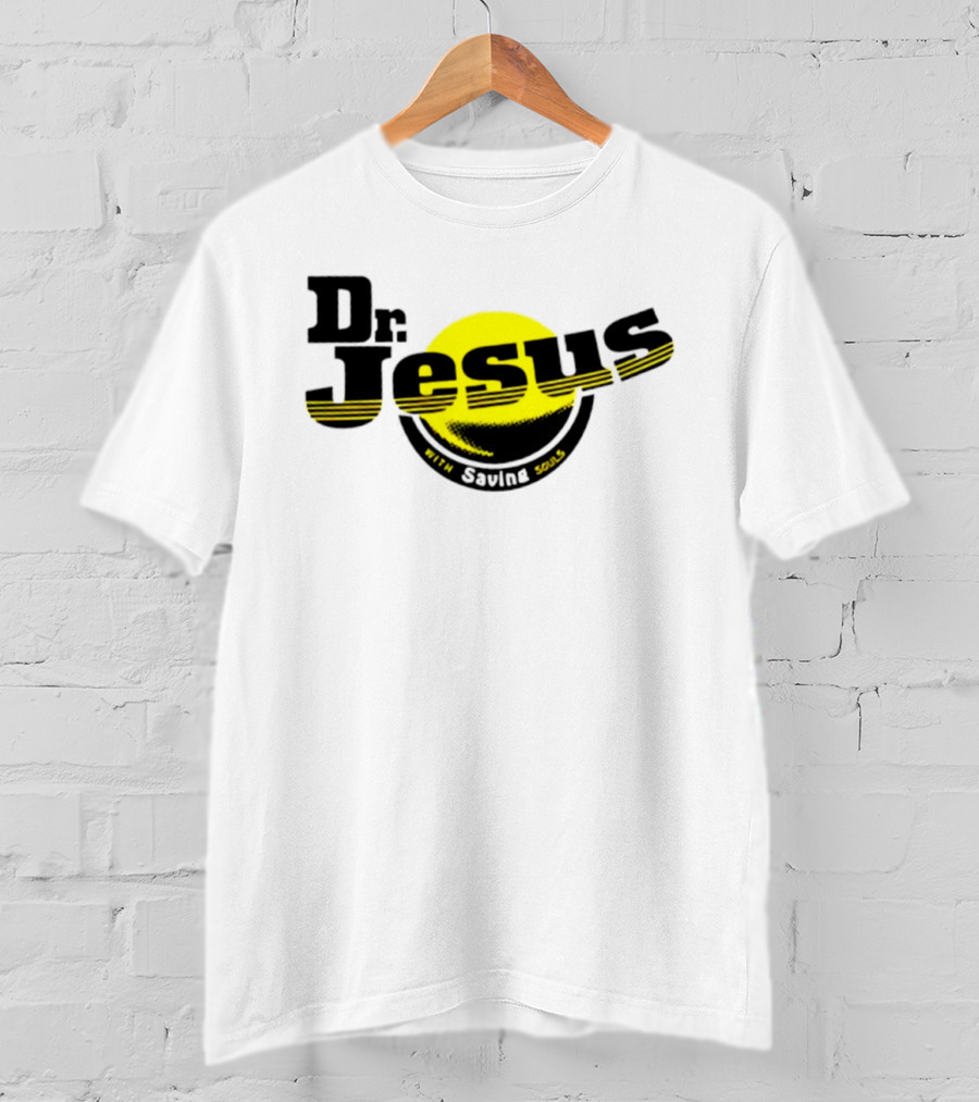 Dr Jesus With Saving Souls Yellow Circle T-Shirt