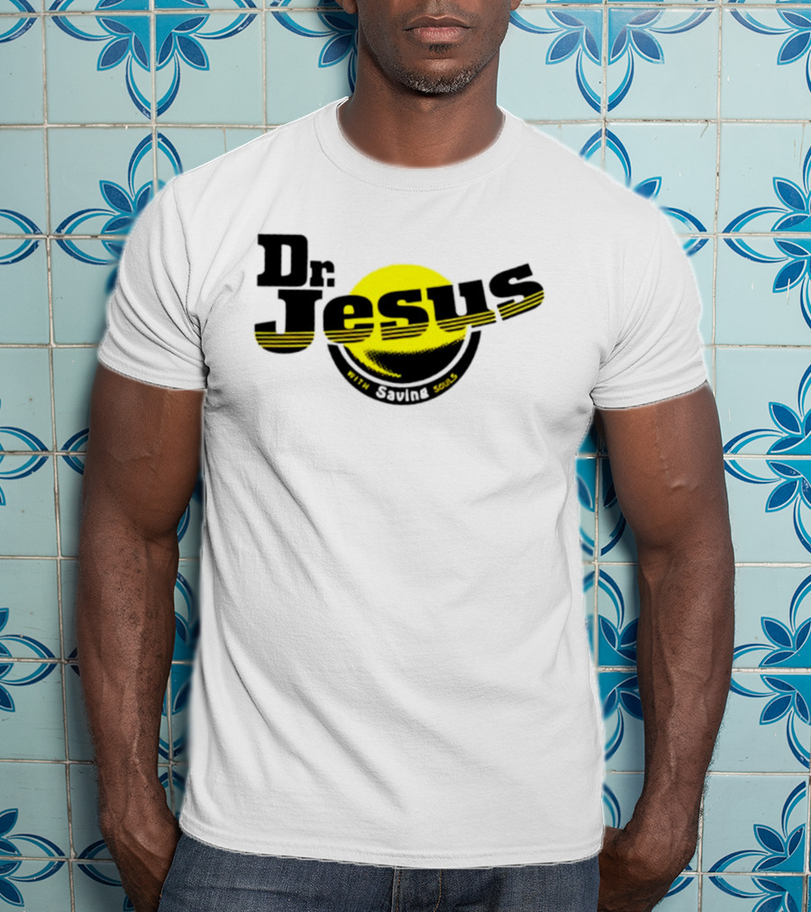 Dr Jesus With Saving Souls Yellow Circle T-Shirt