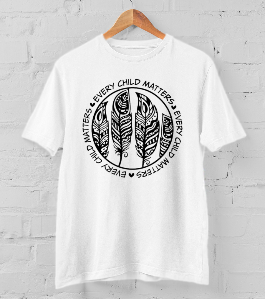 Every Child Matters Day Social Justice Feather Circle T-Shirt