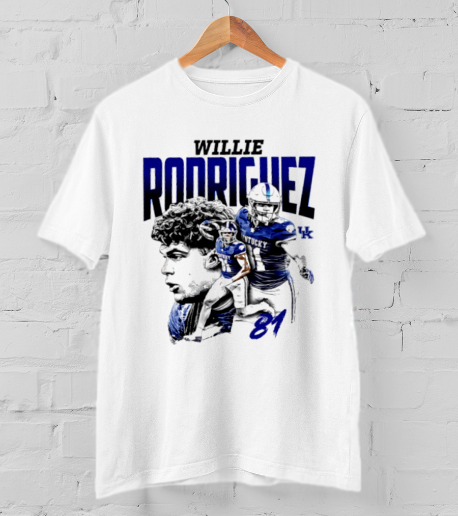 Willie Rodriguez 81 Kentucky Wildcats NCAA Football Player UK T-Shirt