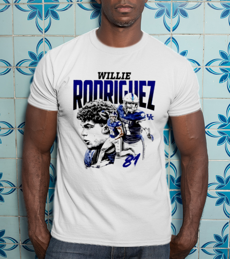 Willie Rodriguez 81 Kentucky Wildcats NCAA Football Player UK T-Shirt