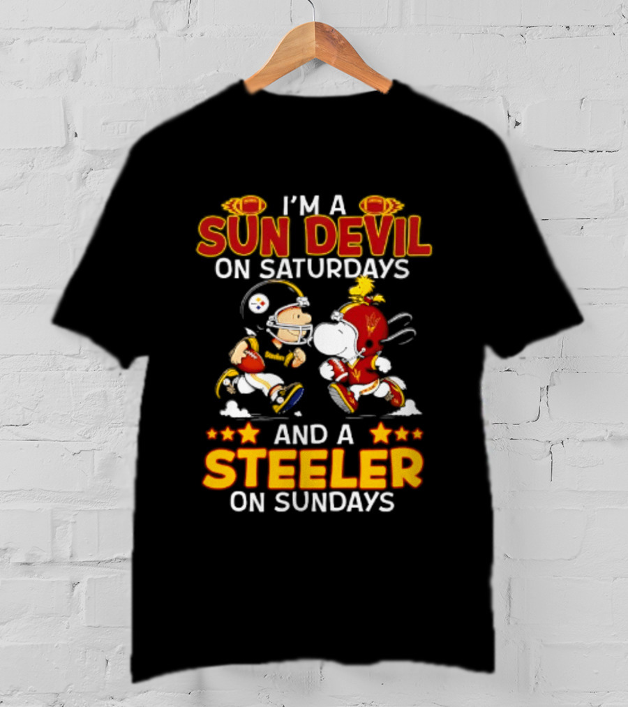 I'm A Sun Devil On Saturdays And A Steeler On Sundays Peanuts Football T-Shirt