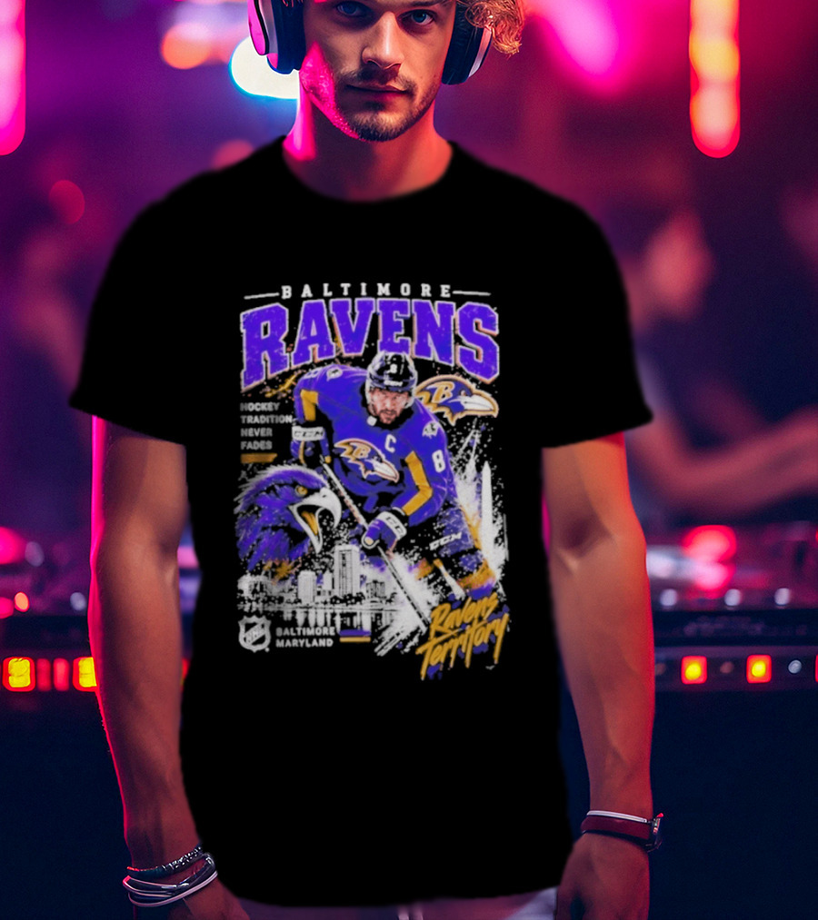 Baltimore Ravens Territory Tradition Never Fades Skyline Maryland Hockey T-Shirt
