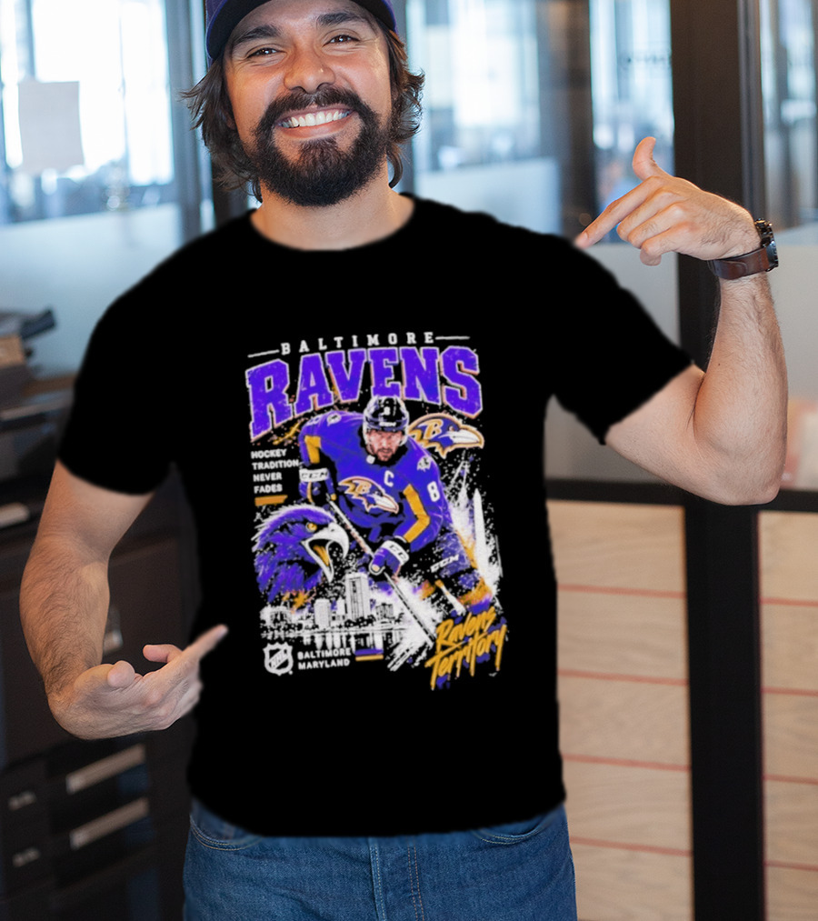Baltimore Ravens Territory Tradition Never Fades Skyline Maryland Hockey T-Shirt