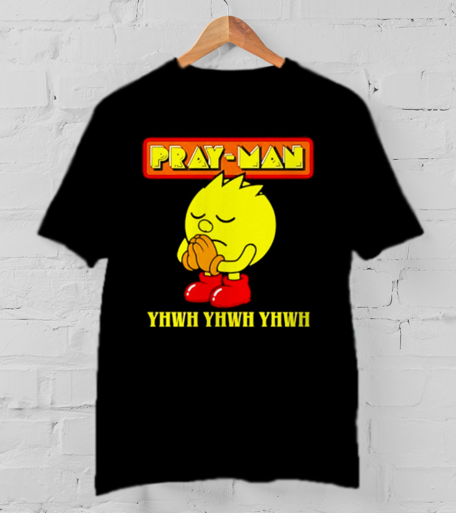 Pray Man YHWH Spiritual Pac Man Symbolism T-Shirt