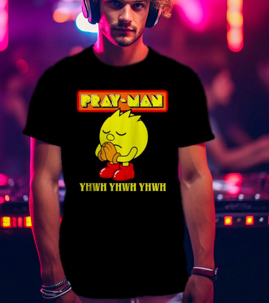 Pray Man YHWH Spiritual Pac Man Symbolism T-Shirt