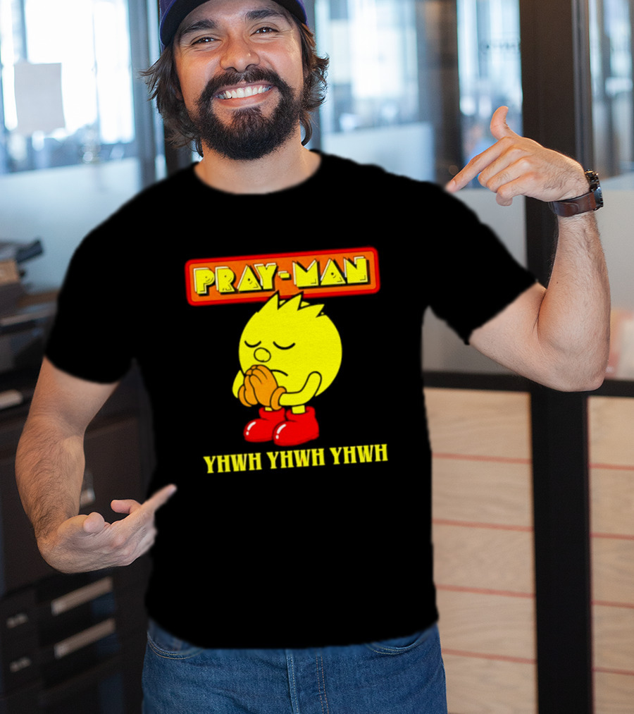 Pray Man YHWH Spiritual Pac Man Symbolism T-Shirt