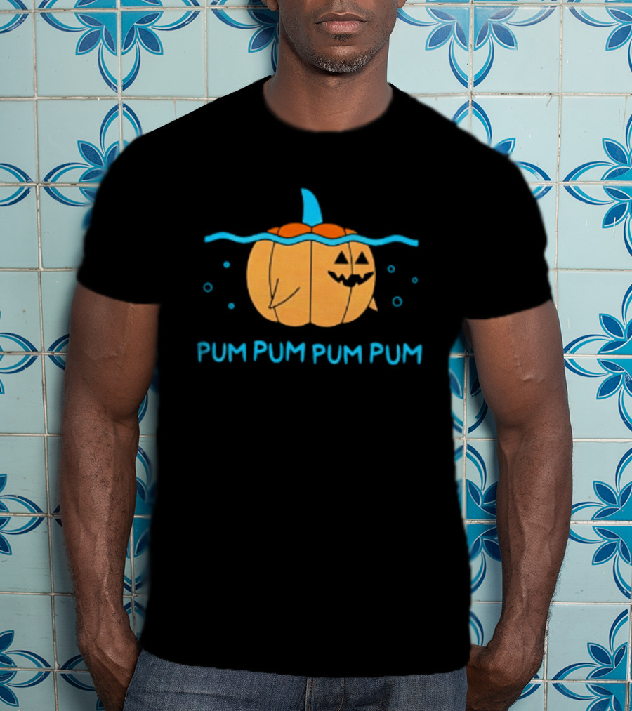 Pum Pum Pum Pum Pumpkin Shark Halloween Fun T-Shirt