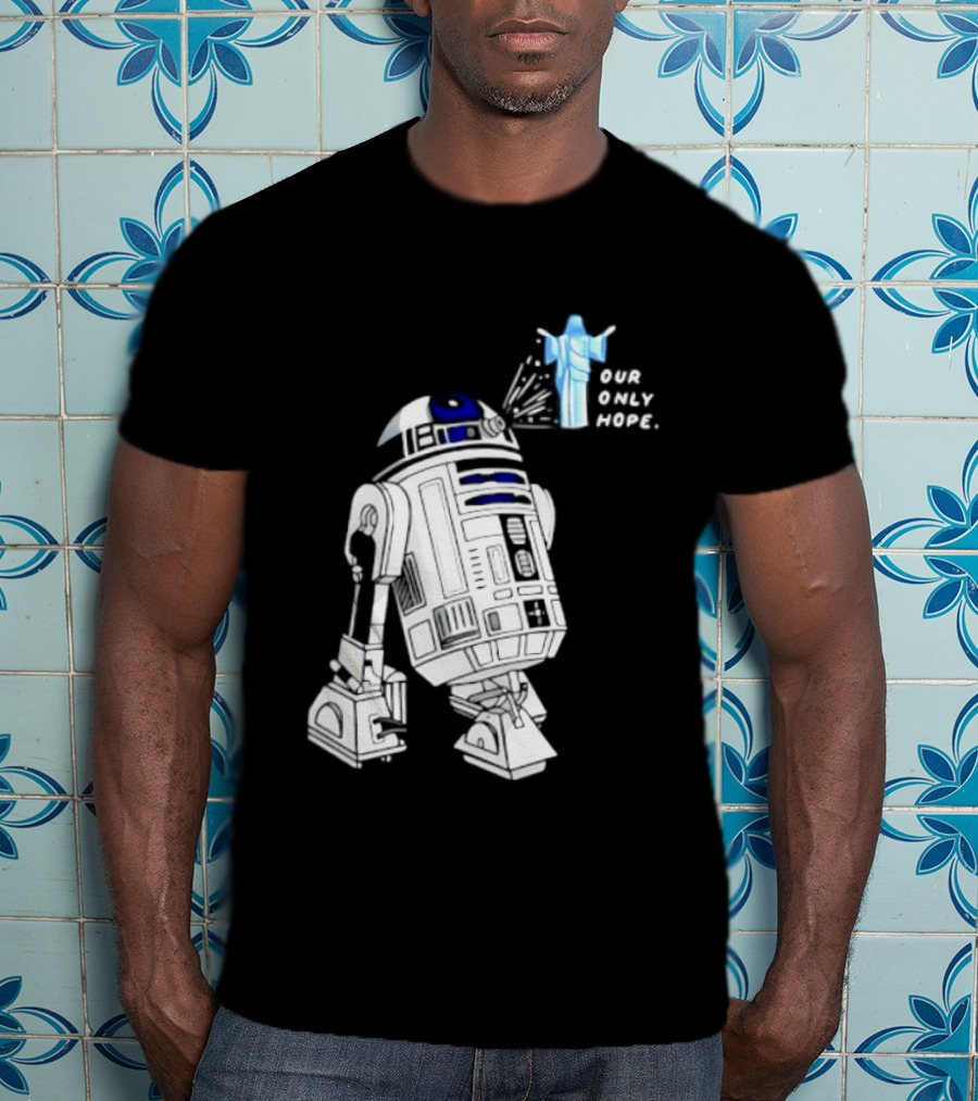R2 D2 Our Only Hope Star Wars Sci Fi Droid Hologram T-Shirt