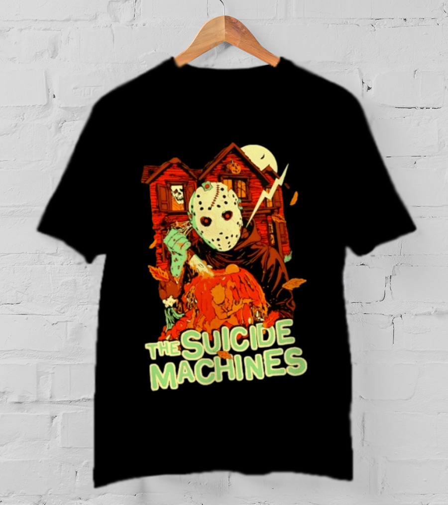 The Suicide Machines Jason Voorhees Pumpkin Halloween House Lightning T-Shirt